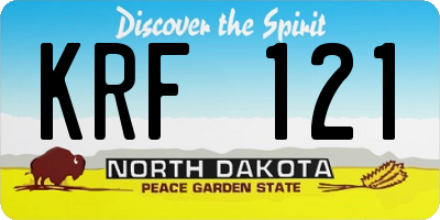ND license plate KRF121