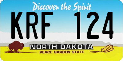ND license plate KRF124
