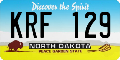 ND license plate KRF129