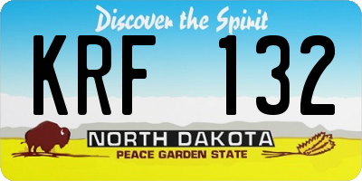 ND license plate KRF132