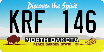 ND license plate KRF146