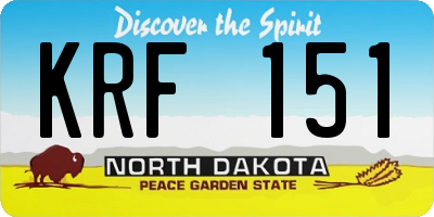 ND license plate KRF151