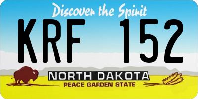ND license plate KRF152