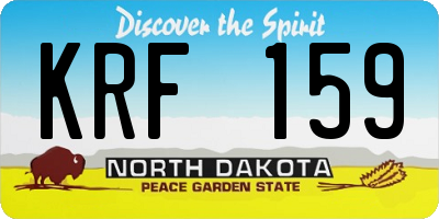 ND license plate KRF159