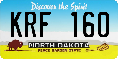 ND license plate KRF160