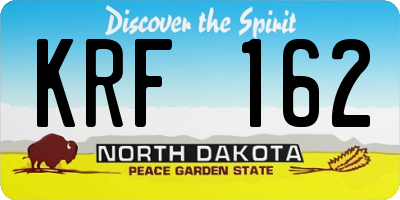 ND license plate KRF162