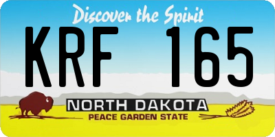 ND license plate KRF165