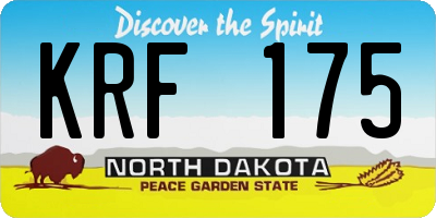 ND license plate KRF175