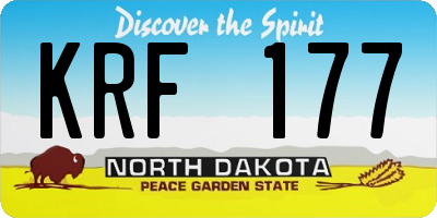 ND license plate KRF177