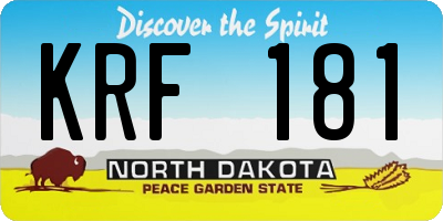 ND license plate KRF181
