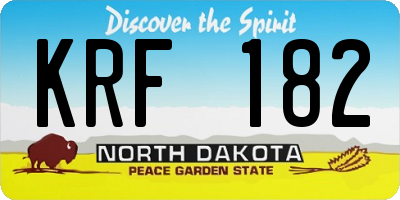 ND license plate KRF182