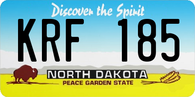ND license plate KRF185