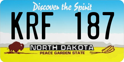 ND license plate KRF187