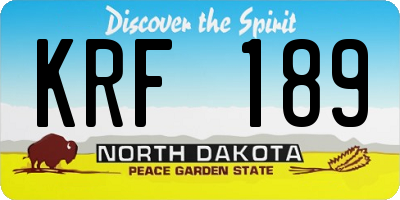 ND license plate KRF189