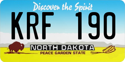 ND license plate KRF190