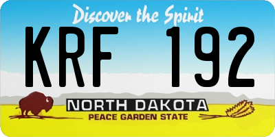 ND license plate KRF192