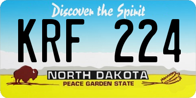 ND license plate KRF224