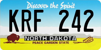 ND license plate KRF242