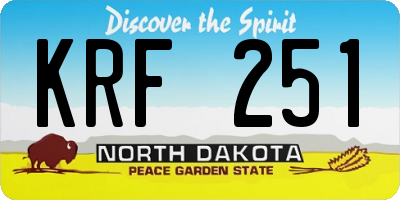ND license plate KRF251