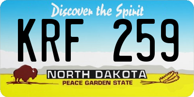 ND license plate KRF259