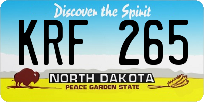 ND license plate KRF265