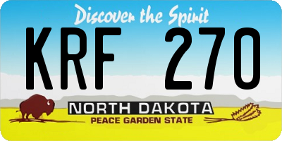 ND license plate KRF270