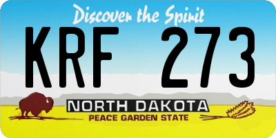 ND license plate KRF273