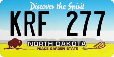 ND license plate KRF277