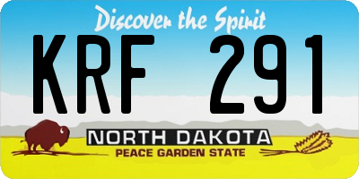 ND license plate KRF291