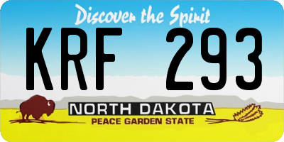 ND license plate KRF293