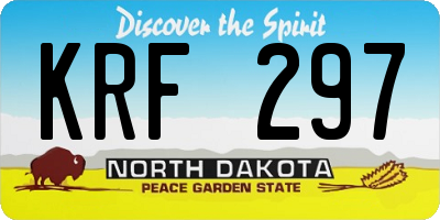 ND license plate KRF297