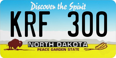 ND license plate KRF300
