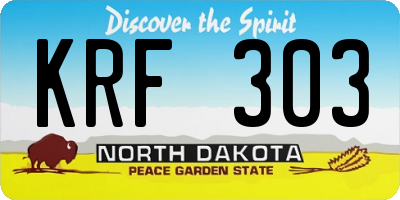 ND license plate KRF303