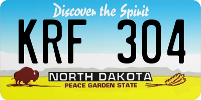ND license plate KRF304