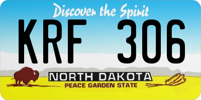 ND license plate KRF306