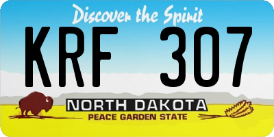 ND license plate KRF307