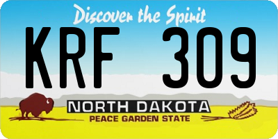 ND license plate KRF309