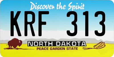 ND license plate KRF313