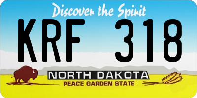 ND license plate KRF318