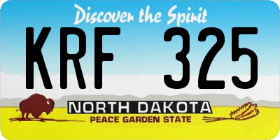 ND license plate KRF325