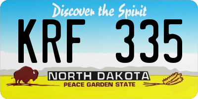 ND license plate KRF335