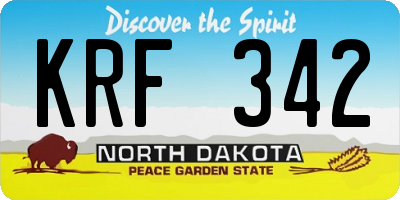 ND license plate KRF342