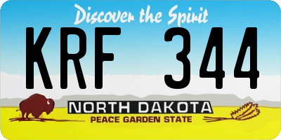 ND license plate KRF344