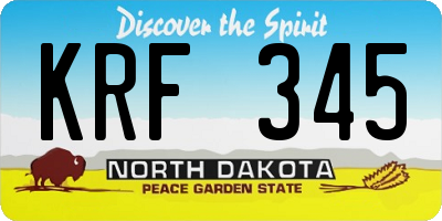 ND license plate KRF345