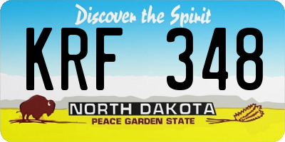 ND license plate KRF348