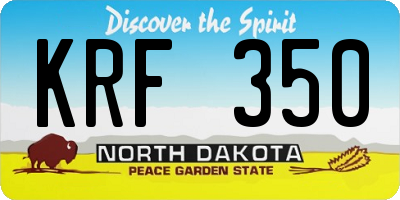 ND license plate KRF350