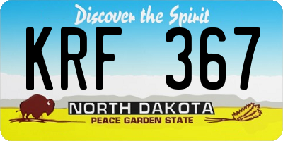 ND license plate KRF367