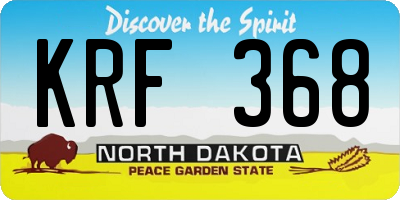 ND license plate KRF368