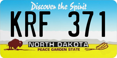 ND license plate KRF371