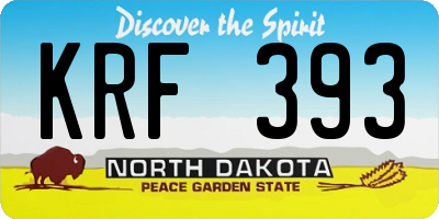 ND license plate KRF393